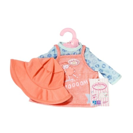 Baby Annabell Rochita, Bluza si Palarie pentru papusi 36 cm